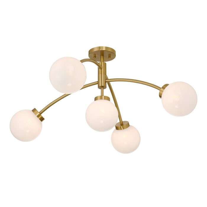 Savoy House 6-6199-5-322 LED Semi-Flush Mount, Warm Brass