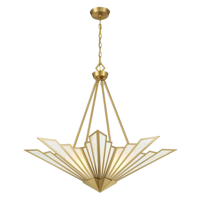 Savoy House 7-1038-4-322 Four Light Pendant, Warm Brass