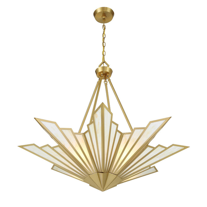 Savoy House 7-1038-4-322 Four Light Pendant, Warm Brass