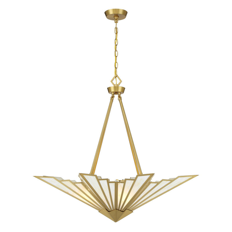 Savoy House 7-1038-4-322 Four Light Pendant, Warm Brass