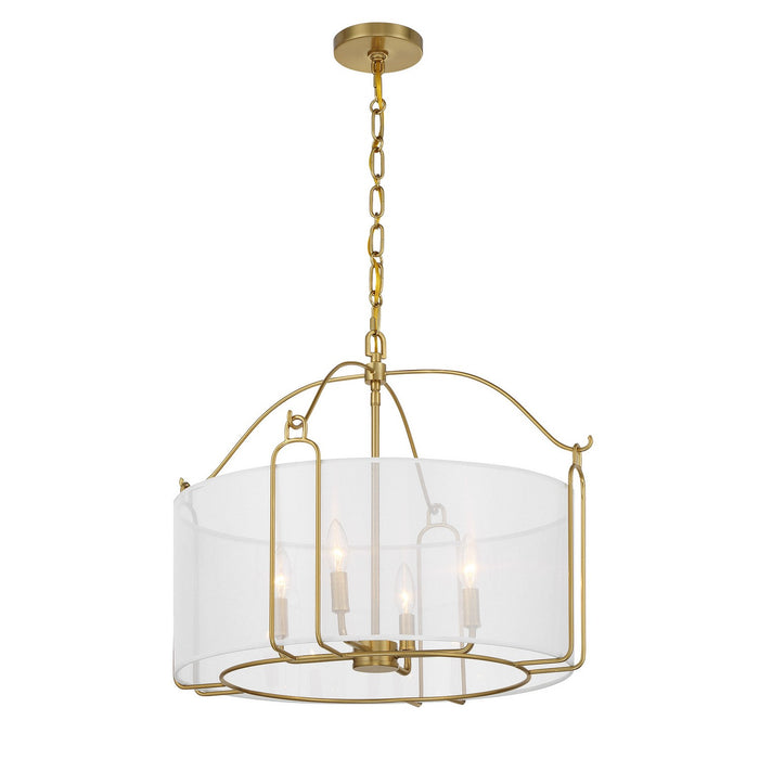 Savoy House 7-1693-4-322 Four Light Pendant, Warm Brass