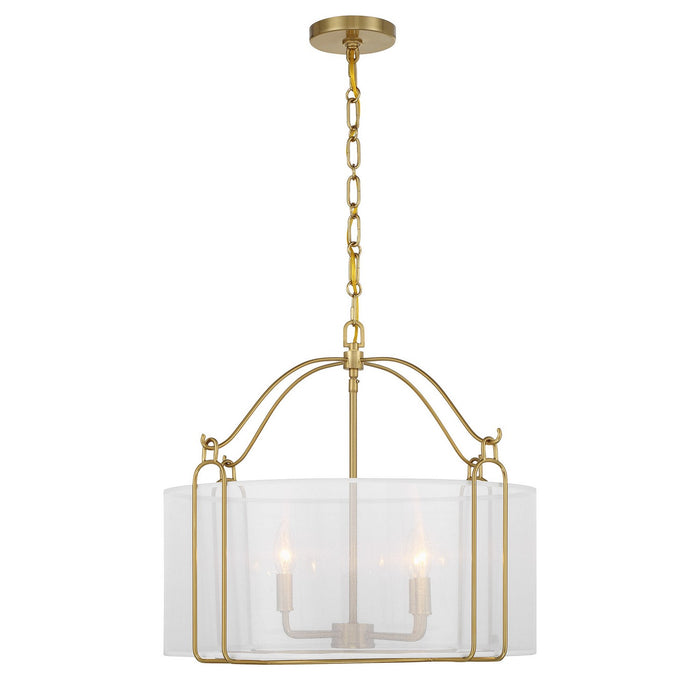 Savoy House 7-1693-4-322 Four Light Pendant, Warm Brass