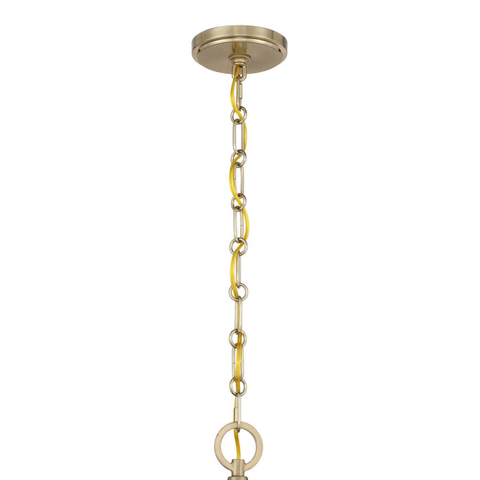 Savoy House 7-1725-4-143 Four Light Pendant, Matte Black and Warm Brass