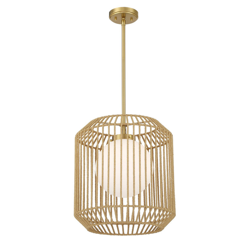 Savoy House 7-2040-1-322 One Light Pendant, Warm Brass