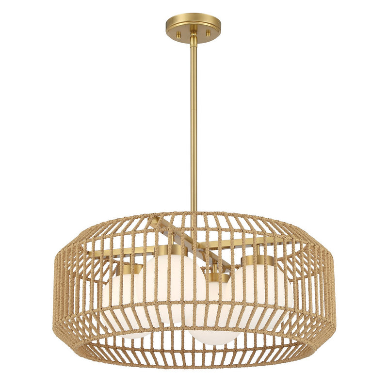 Savoy House 7-2041-4-322 Four Light Pendant, Warm Brass