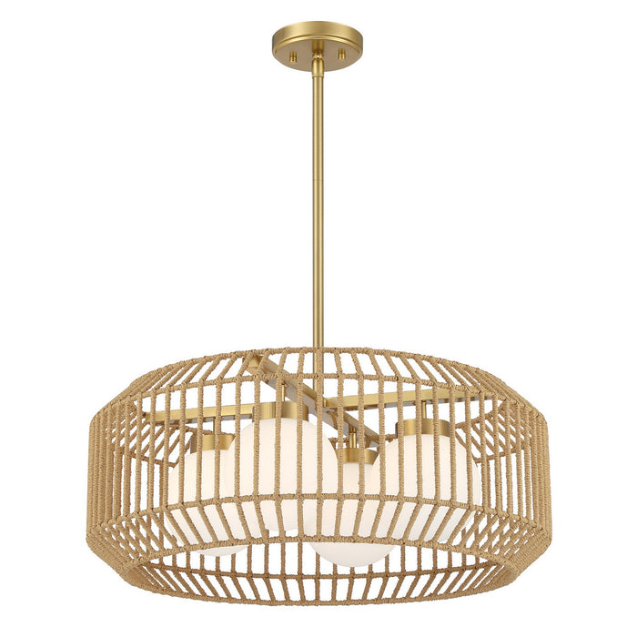 Savoy House 7-2041-4-322 Four Light Pendant, Warm Brass