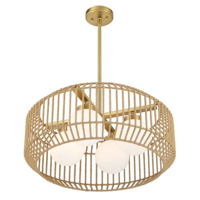 Savoy House 7-2041-4-322 Four Light Pendant, Warm Brass