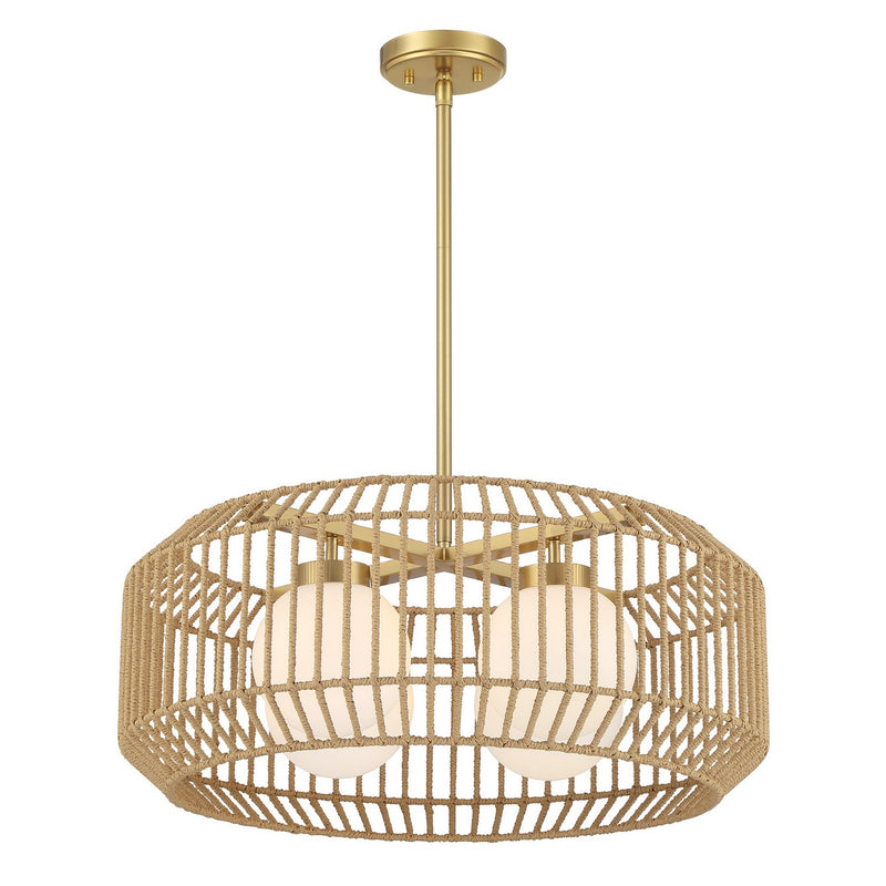 Savoy House 7-2041-4-322 Four Light Pendant, Warm Brass