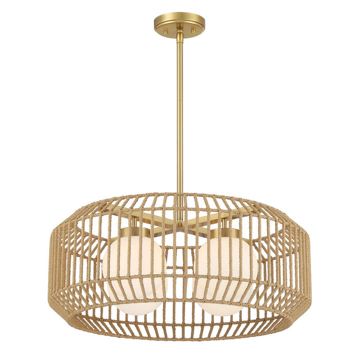 Savoy House 7-2041-4-322 Four Light Pendant, Warm Brass