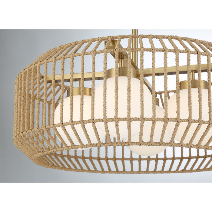 Savoy House 7-2041-4-322 Four Light Pendant, Warm Brass