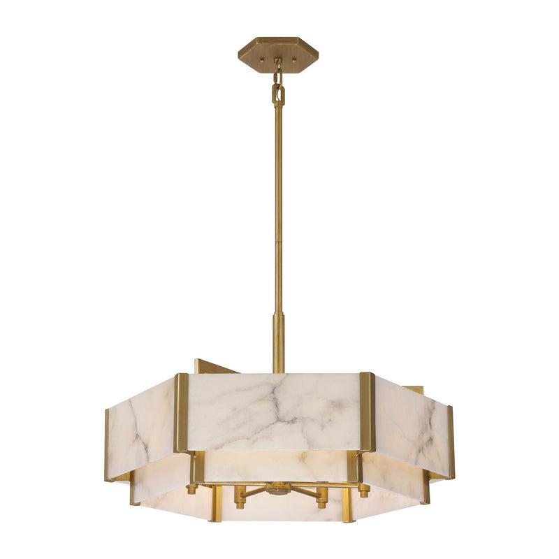 Savoy House 7-2333-6-60 Six Light Pendant, Distressed Gold