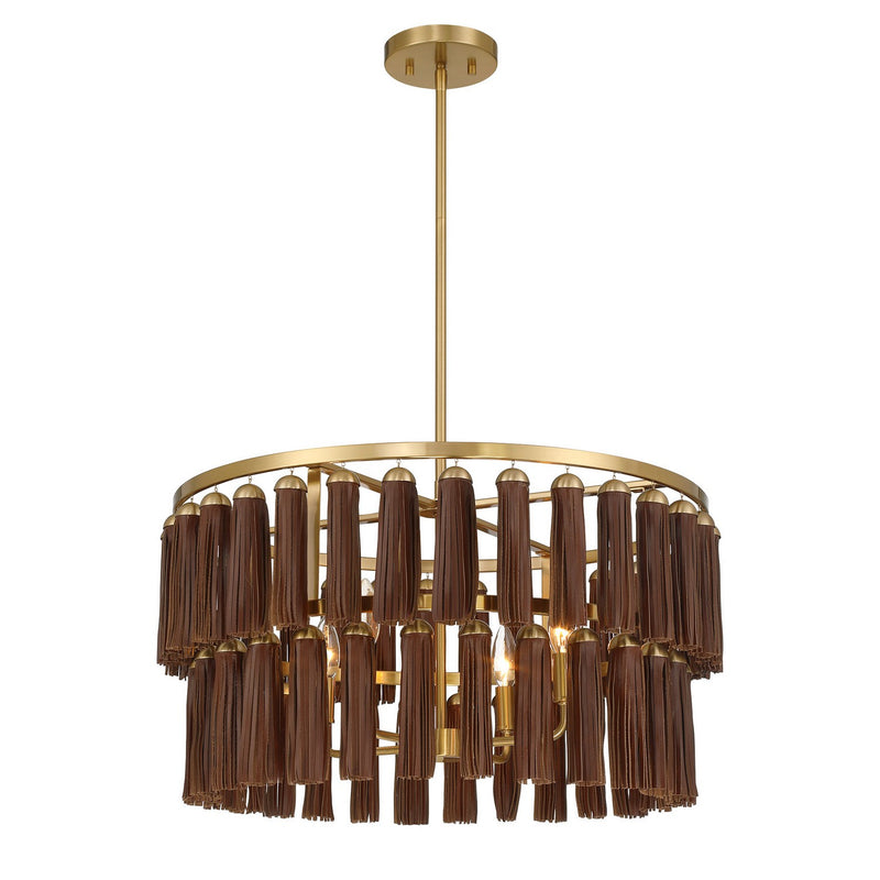 Savoy House 7-2747-4-322 Four Light Pendant, Warm Brass