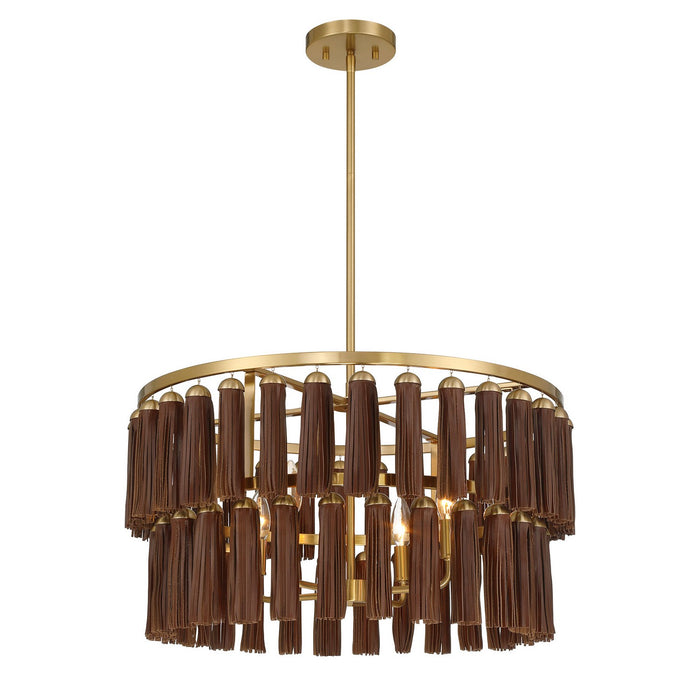Savoy House 7-2747-4-322 Four Light Pendant, Warm Brass