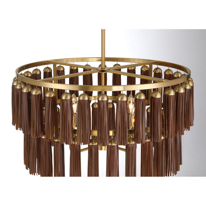 Savoy House 7-2747-4-322 Four Light Pendant, Warm Brass