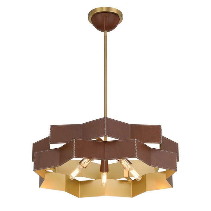 Savoy House 7-2749-5-322 Five Light Pendant, Warm Brass