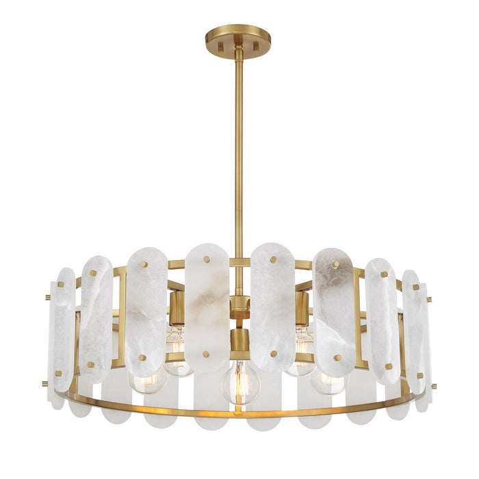 Savoy House 7-2911-5-322 Five Light Pendant, Warm Brass