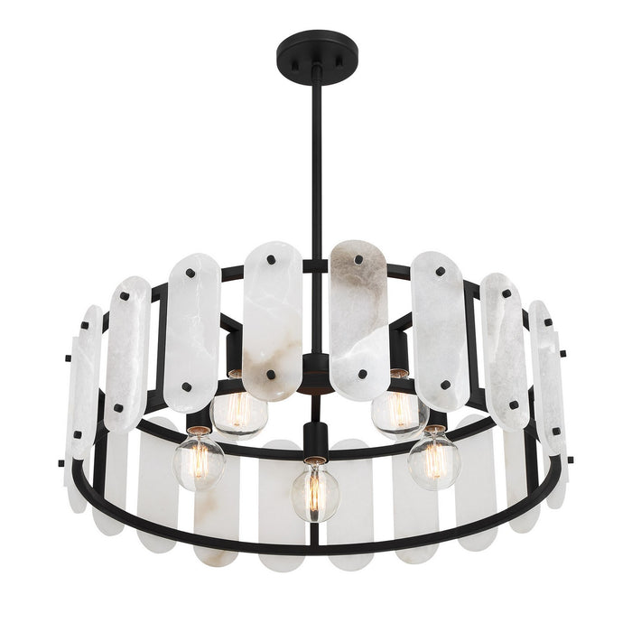 Savoy House 7-2911-5-50 Five Light Pendant, Black Cashmere