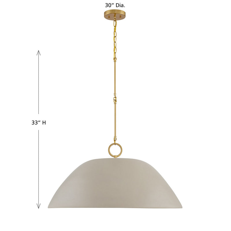 Savoy House 7-2918-1-156 One Light Pendant, Concrete and Brass