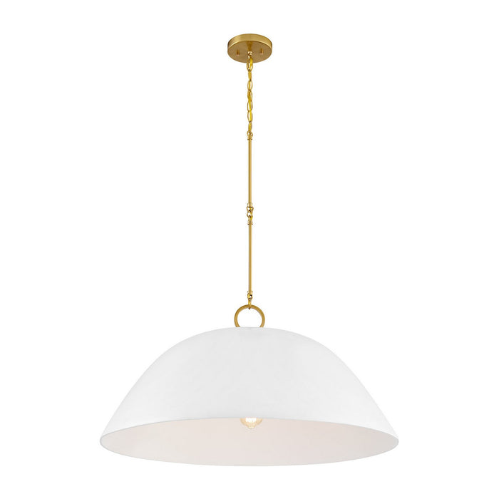 Savoy House 7-2918-1-157 One Light Pendant, White Bisque and Brass