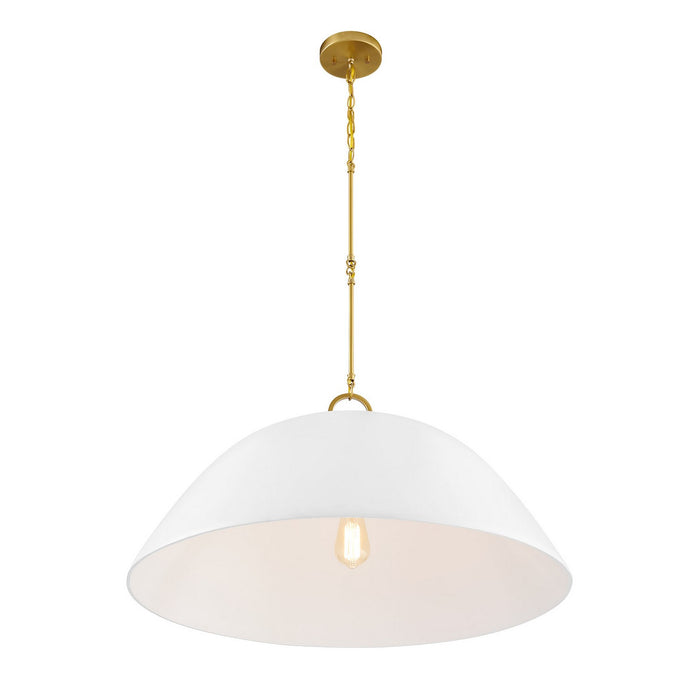 Savoy House 7-2918-1-157 One Light Pendant, White Bisque and Brass