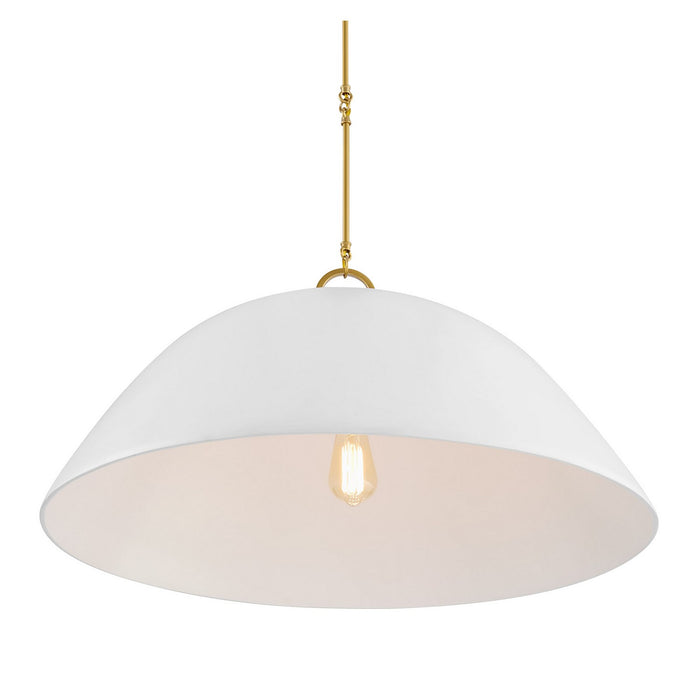 Savoy House 7-2918-1-157 One Light Pendant, White Bisque and Brass