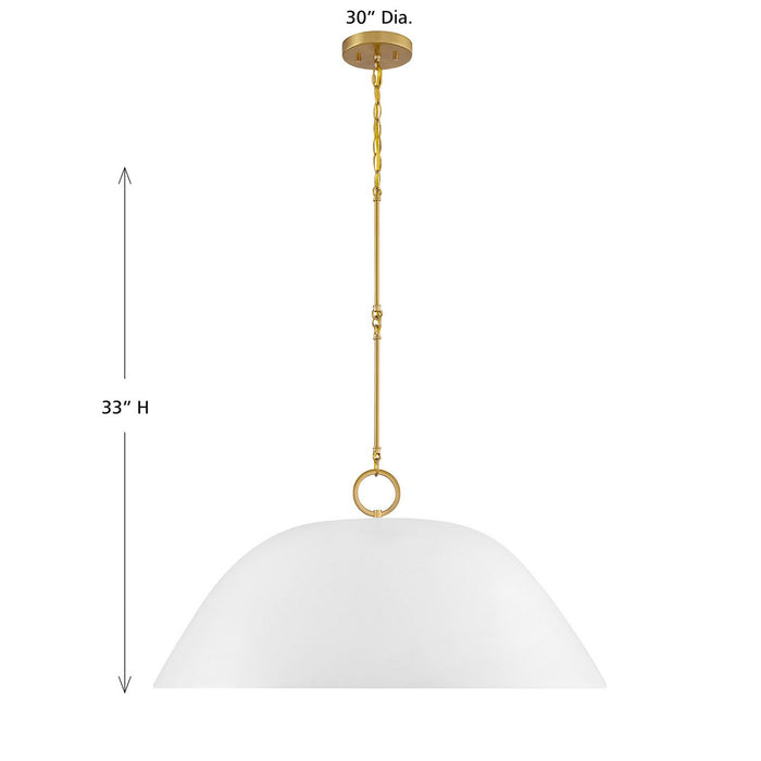 Savoy House 7-2918-1-157 One Light Pendant, White Bisque and Brass