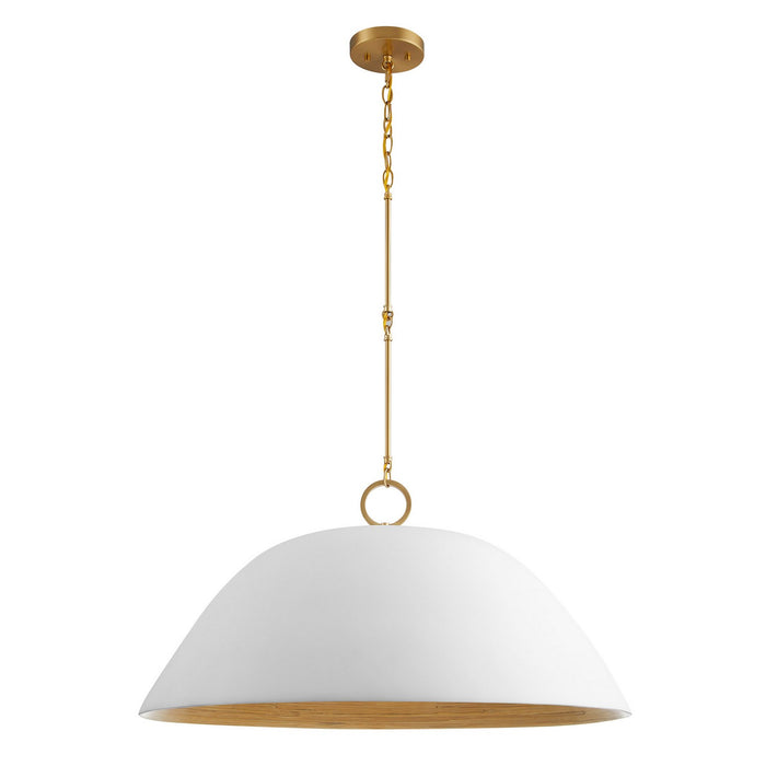 Savoy House 7-2918-1-157 One Light Pendant, White Bisque and Brass