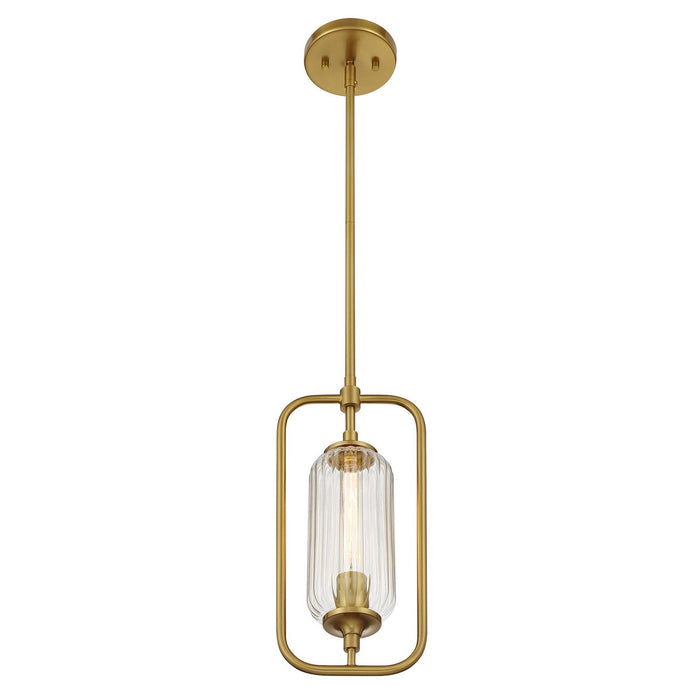 Savoy House 7-3022-1-322 One Light Mini-Pendant, Warm Brass