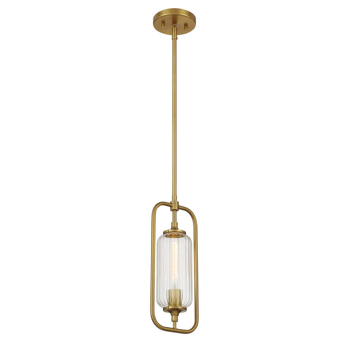 Savoy House 7-3022-1-322 One Light Mini-Pendant, Warm Brass
