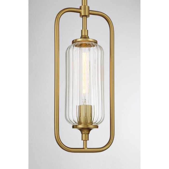 Savoy House 7-3022-1-322 One Light Mini-Pendant, Warm Brass
