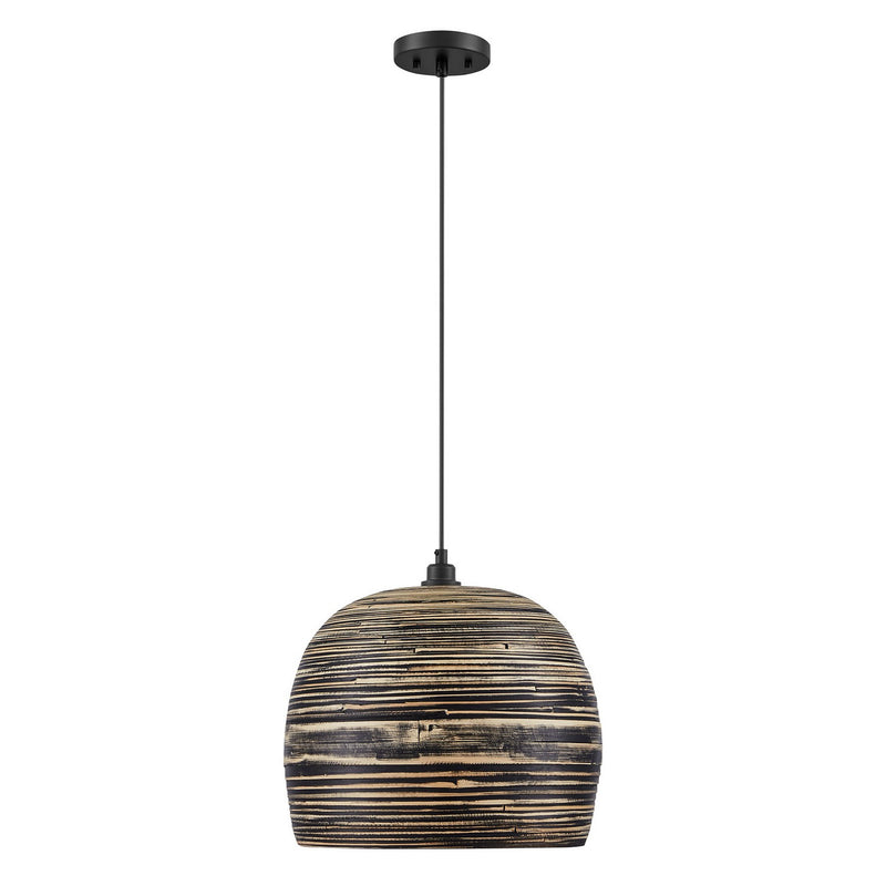 Savoy House 7-3096-1-202 One Light Pendant, Black Bamboo