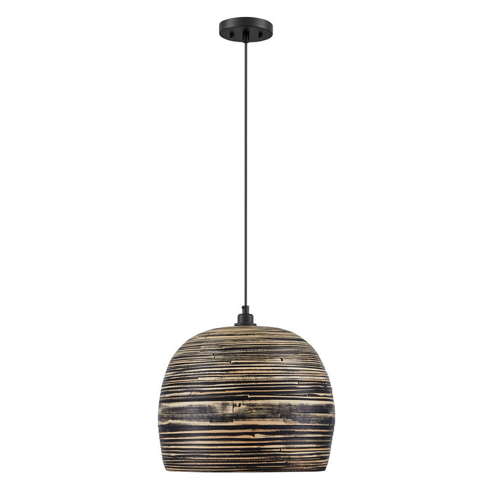 Savoy House 7-3096-1-202 One Light Pendant, Black Bamboo
