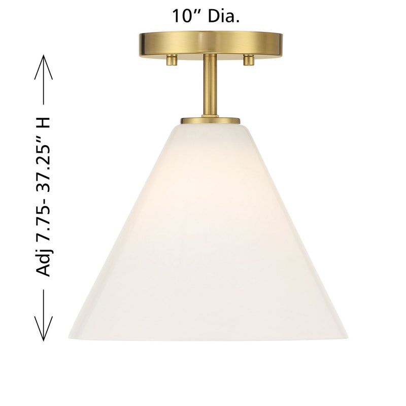 Savoy House 7-4011-1-322 One Light Mini-Pendant, Warm Brass