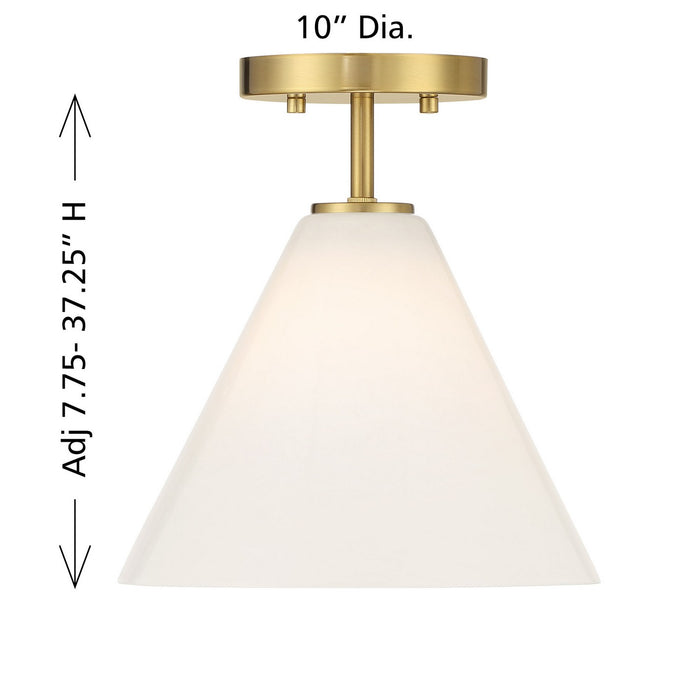 Savoy House 7-4011-1-322 One Light Mini-Pendant, Warm Brass
