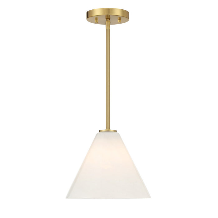 Savoy House 7-4011-1-322 One Light Mini-Pendant, Warm Brass