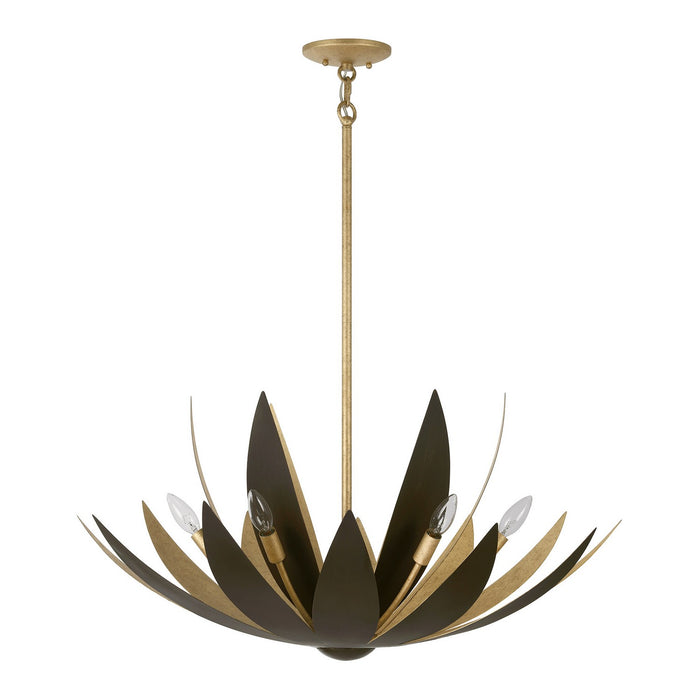 Savoy House 7-4628-6-24 Six Light Pendant, Centura and Burnished Gold