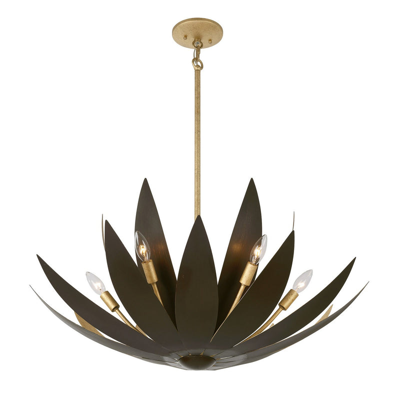 Savoy House 7-4628-6-24 Six Light Pendant, Centura and Burnished Gold