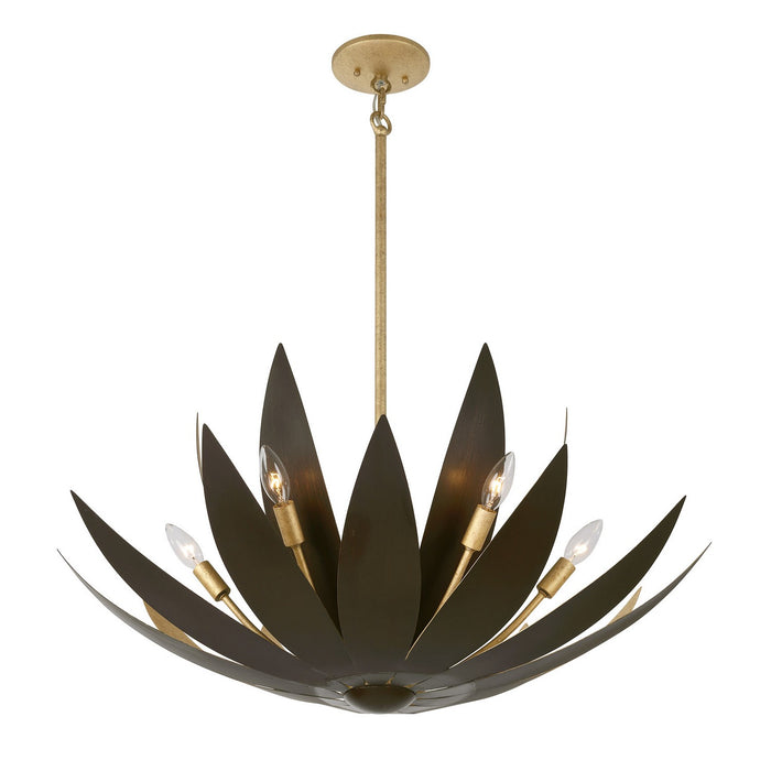 Savoy House 7-4628-6-24 Six Light Pendant, Centura and Burnished Gold
