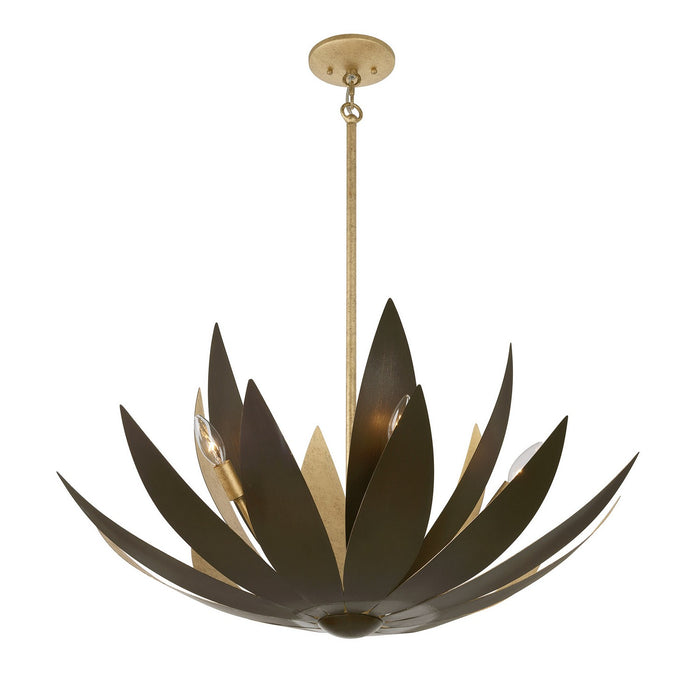 Savoy House 7-4628-6-24 Six Light Pendant, Centura and Burnished Gold