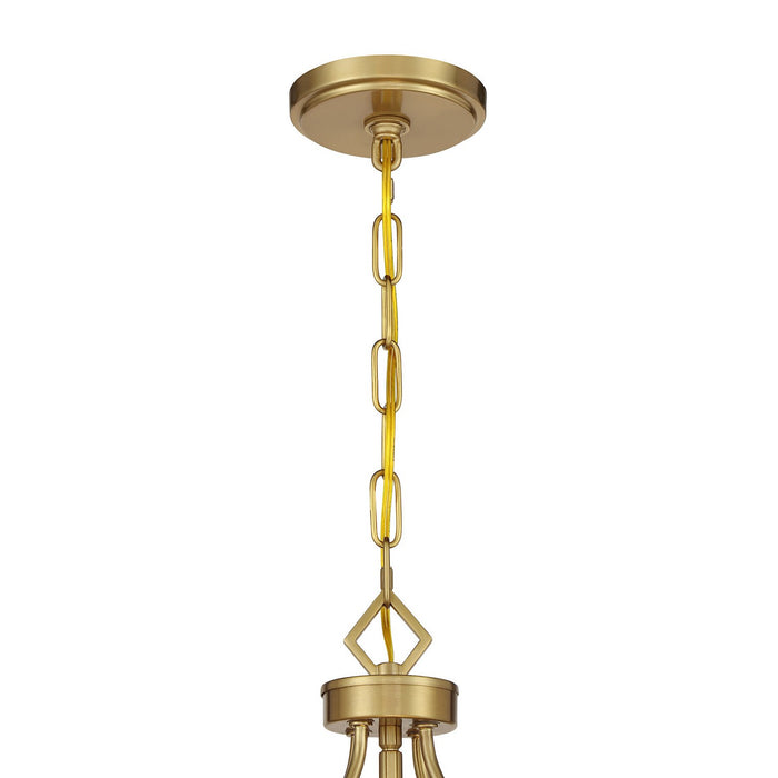 Savoy House 7-4866-4-143 Four Light Pendant, Matte Black and Warm Brass