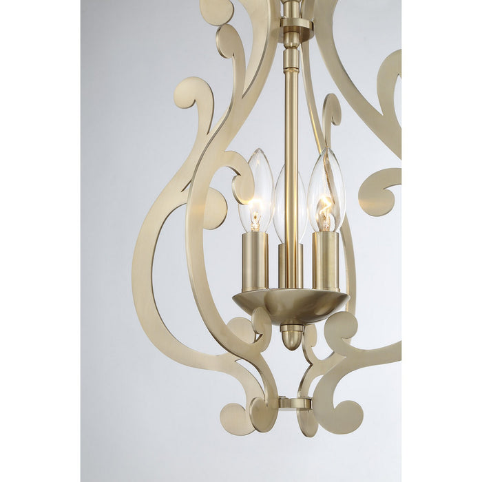 Savoy House 7-6095-3-127 Three Light Pendant, Noble Brass