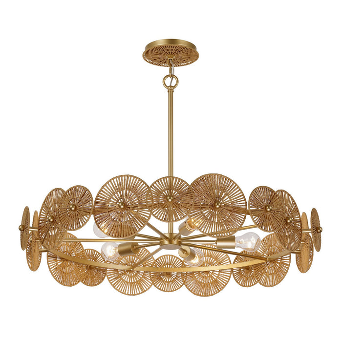 Savoy House 7-6381-5-60 Five Light Pendant, Distressed Gold