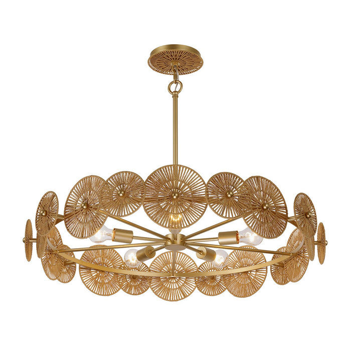 Savoy House 7-6381-5-60 Five Light Pendant, Distressed Gold