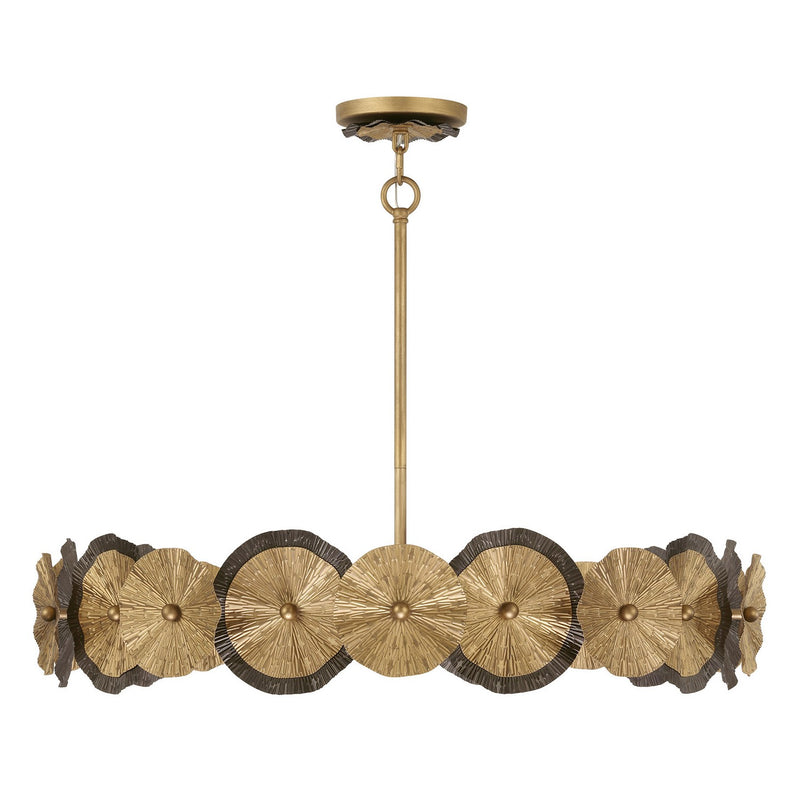 Savoy House 7-6384-5-61 Five Light Pendant, Distressed Gold and Bronze