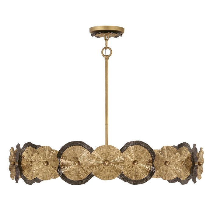 Savoy House 7-6384-5-61 Five Light Pendant, Distressed Gold and Bronze