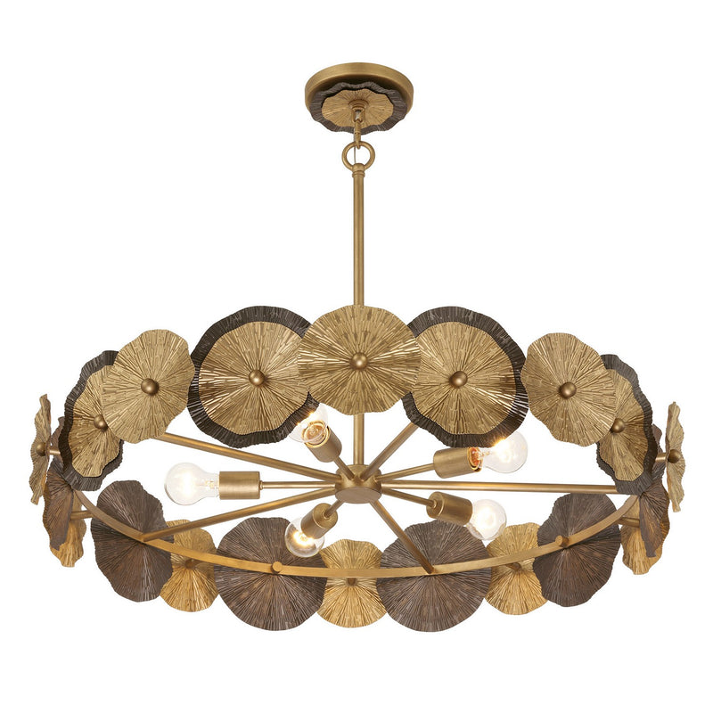 Savoy House 7-6384-5-61 Five Light Pendant, Distressed Gold and Bronze