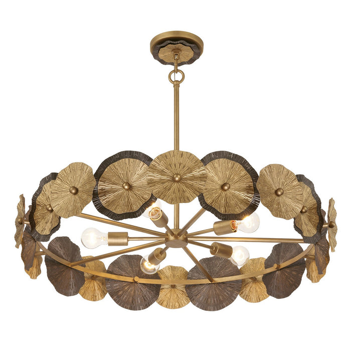 Savoy House 7-6384-5-61 Five Light Pendant, Distressed Gold and Bronze