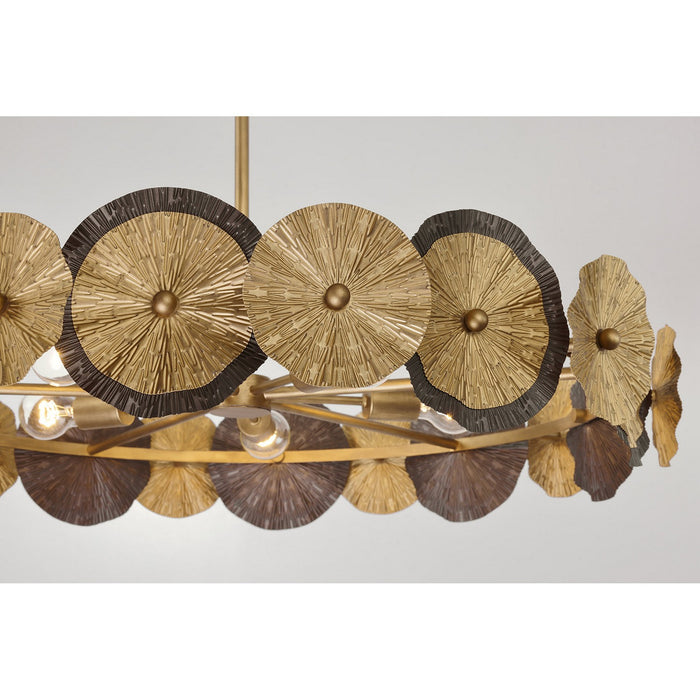 Savoy House 7-6384-5-61 Five Light Pendant, Distressed Gold and Bronze