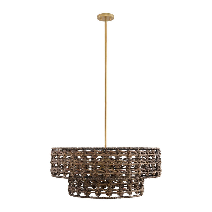 Savoy House 7-9284-7-220 Seven Light Pendant, Riviera Brass