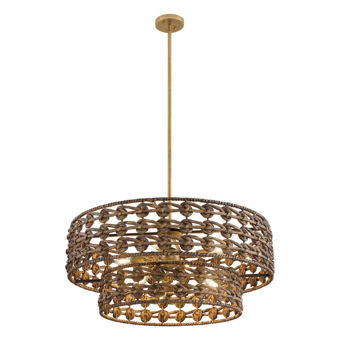 Savoy House 7-9284-7-220 Seven Light Pendant, Riviera Brass
